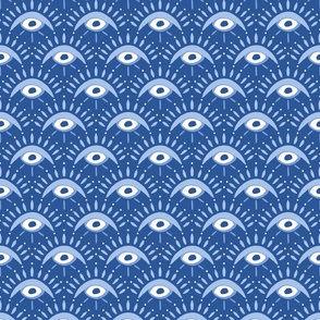 Evil Eye Scallops/dark blue/medium