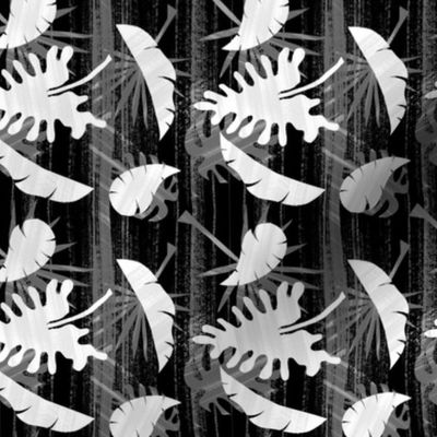 Papercut Tropical Leaves, Black ©Jen Montgomery