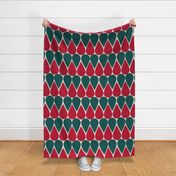 Mid Century Modern Leaves Red and Green