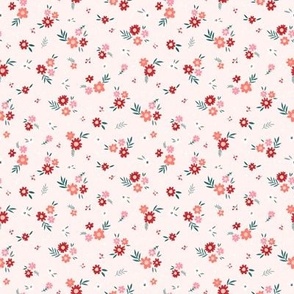 Small | Small tossed flowers on light pink
