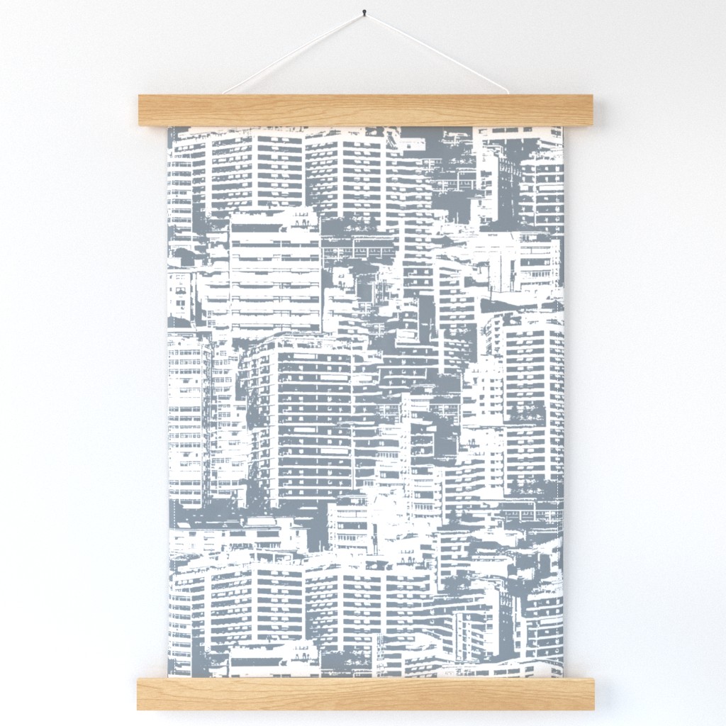 Infinite Surrealist Cityscape // neutral gray ditsy city brutalist buildings  architecture house