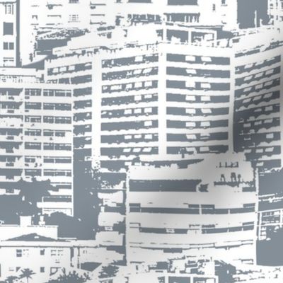 Infinite Surrealist Cityscape // neutral gray ditsy city brutalist buildings  architecture house