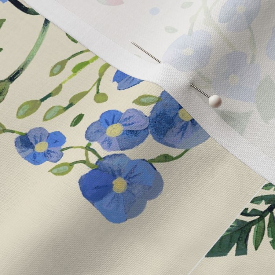 Floral Garden 2024 Calendar For Plant Fabric Spoonflower   15973692 Floral Garden 2024 Calendar Plant Enthusiasts Beige Background Blue Details By Marlinepatterns 