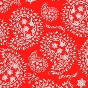 Christmas Paisley in Red