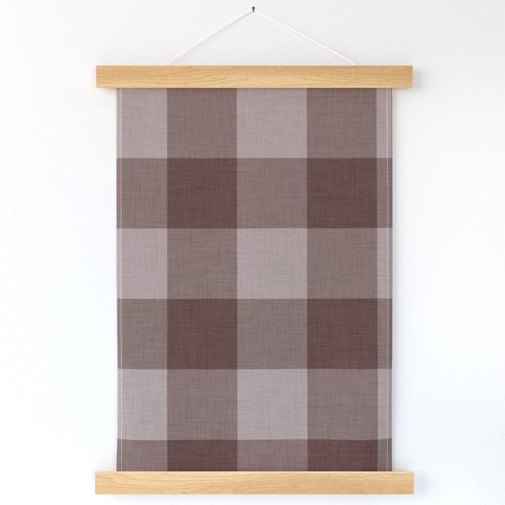 Molasses Dark Brown- Gingham- Extra Large- 4 Inches- Buffalo Plaid- Vichy Check- Neutral Checked- Linen Texture- Fall- Autumn-Thanksgiving- Cozy Cottage- Cottagecore- Earthy Tones