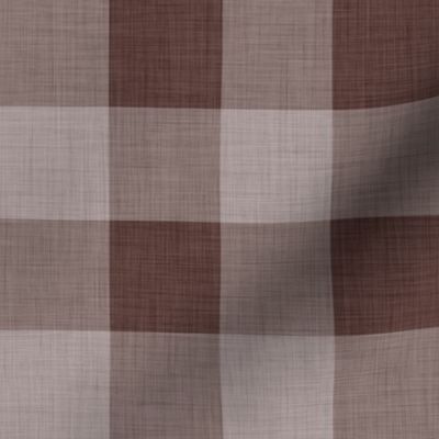 Molasses Dark Brown- Gingham- Extra Large- 2 Inches- Buffalo Plaid- Vichy Check- Neutral Checked- Linen Texture- Fall- Autumn-Thanksgiving- Cozy Cottage- Cottagecore- Earthy Tones