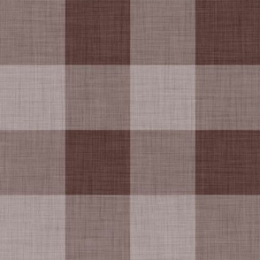 Molasses Dark Brown- Gingham- Extra Large- 2 Inches- Buffalo Plaid- Vichy Check- Neutral Checked- Linen Texture- Fall- Autumn-Thanksgiving- Cozy Cottage- Cottagecore- Earthy Tones