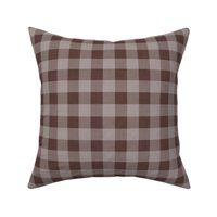 Molasses Dark Brown- Gingham- Extra Large- 1 Inch- Buffalo Plaid- Vichy Check- Neutral Checked- Linen Texture- Fall- Autumn-Thanksgiving- Cozy Cottage- Cottagecore- Earthy Tones