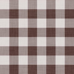 Molasses Dark Brown- Gingham- Extra Large- 1 2 Inch- Buffalo Plaid- Vichy Check- Neutral Checked- Linen Texture- Fall- Autumn-Thanksgiving- Cozy Cottage- Cottagecore- Earthy Tones
