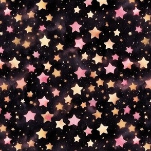 Happy New Year celebration Stars pink n gold small