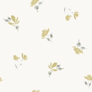 Ditsy Watercolor Florals Yellow