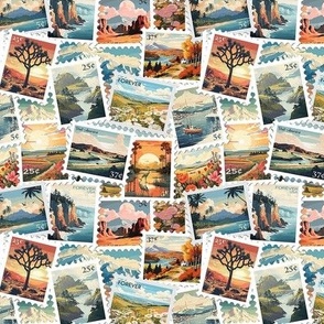 travel stamps small scale - 1-1.5in stamps