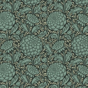 dahlia garden-arts and craft-granite green-medium scale