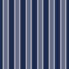 Indaco Blue Monochromatic Vertical Stripes Indigo Small Scale