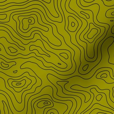 Topographic Map - Land FingerPrint - Minimalist mountains - landscape nature altitude map - Mountain Heights - map black and olive