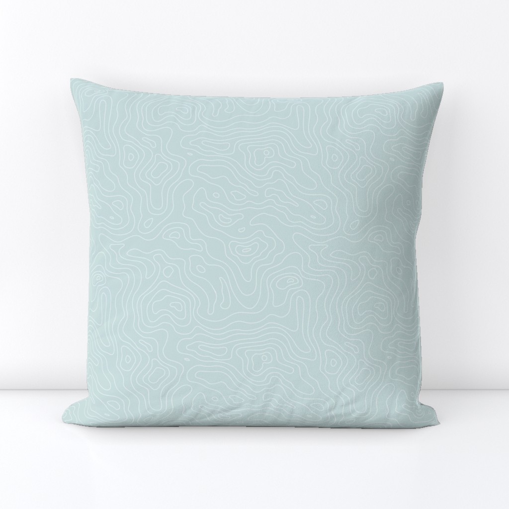 Topographic Map - Land FingerPrint - Minimalist mountains - landscape nature altitude map - Mountain Heights - light blue and white