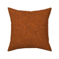 Topographic Map - Land FingerPrint - Minimalist mountains - landscape nature altitude map - Mountain Heights - rust and black