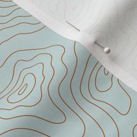 Topographic Map - Land FingerPrint - Minimalist mountains - landscape nature altitude map - Mountain Heights -  rust and teal