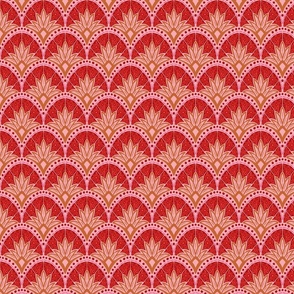S - Abstract Floral - Pink Red Gold