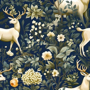 William Morris' Enchanted Grove - Dark Blue Wallpaper - New