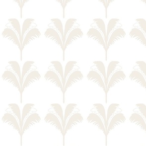 Modern art deco palms in scallop fan design in bone and white