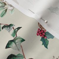 Ivy Christmas Botanical pattern beige