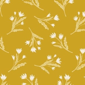Tossed Flowers | Goldenrod Yellow | Casual Cottage Floral