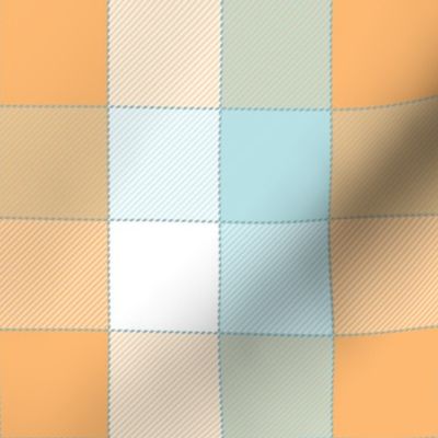 Cozy Twill Plaid / Apricot Yellow Ice Blue Small