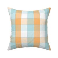 Cozy Twill Plaid / Apricot Yellow Ice Blue Small