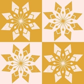 Snowflake checkerboard Golden LARGE