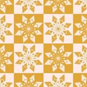 Snowflake checkerboard Golden MEDIUM