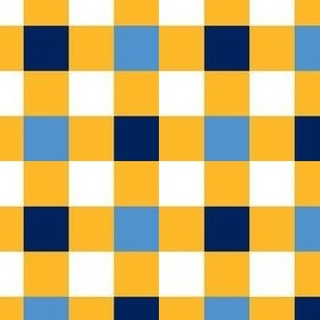 Small Scale Team Spirit Football Checkerboard in Denver Nuggets Yellow Blue Navy