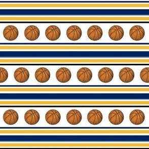 Small Scale Team Spirit Basketball Sporty Stripes in Denver Nuggets Colors Yellow Blue Navy