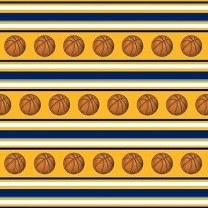 Small Scale Team Spirit Basketball Sporty Stripes in Denver Nuggets Colors Yellow Blue Navy