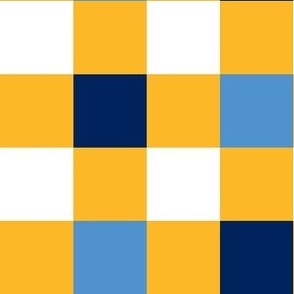 Medium Scale Team Spirit Football Checkerboard in Denver Nuggets Yellow Blue Navy