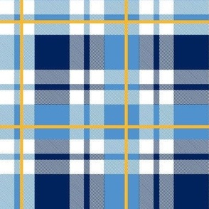 Bigger Scale Team Spirit Basketball Plaid in Denver Nuggets Blue Navy Yellow