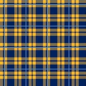 Smaller Scale Team Spirit Basketball Plaid in Denver Nuggets Blue Navy Yellow
