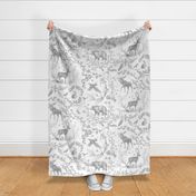 Winter Woodland Toile (white and grey/linen) XXLRG