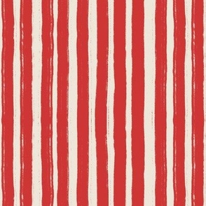 Red Linocut Stripes