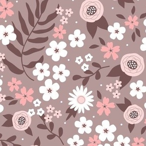 Spring Floral (Dark Dusty Rose)