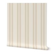 Large scale / Sandy tan vertical double stripes on beige / Warm neutrals minimalism classic vintage boho lines on soft light creamy ivory / pale natural dusty off white modern masculine mens blender