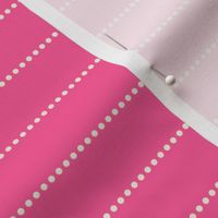 Small scale / Horizontal dotted lines beige on bright hot pink / Minimal simple dots classic thin stripes in light creamy ivory on deep jewel tones / modern bold fun preppy Valentines Day blender
