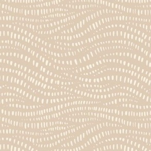 Small scale / Modern abstract soft beige waves on sand / Minimalist coastal chic light cream brush strokes flowing wavy lines / textured organic soft pastel oceanic water tides warm neutrals