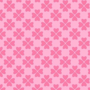 Pink Geometrical Hearts on Pink