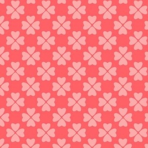 Pink Geometrical Hearts on Red