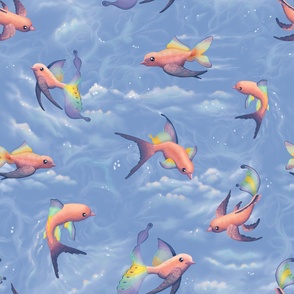 Surrealism Fish Birds - Large Scale
