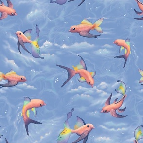 Surrealism Fish Birds - Medium Scale