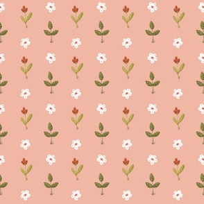 Baby Girl Flowers Light Coral Background 4.5"