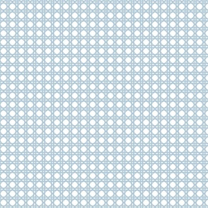  Sky Blue  on White Rattan Caning Pattern