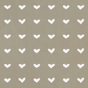 Doodle hearts taupe